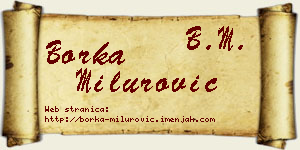 Borka Milurović vizit kartica